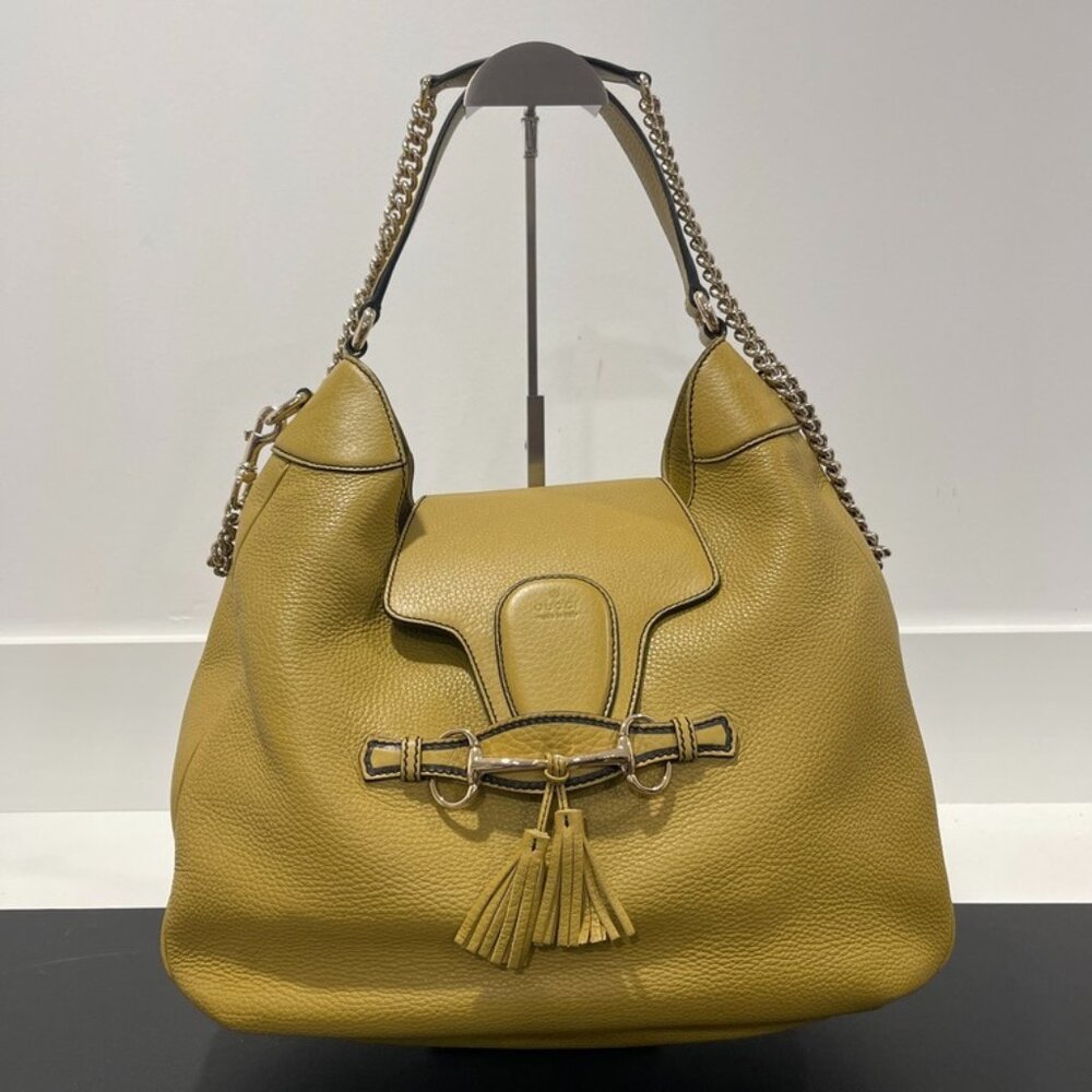 Gucci Green/Yellow Leather Emily Hobo Bag (JB1210)